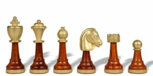 Jeu d'Échecs Classique - Échiquier en bois et Albâtre de Toscane avec tiroir & Pièces en métal et bois