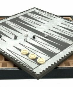Jeu d'Échecs Classique - Échiquier - Backgammon et Jeu de dames en similicuir avec rangement & Pièces en bois
