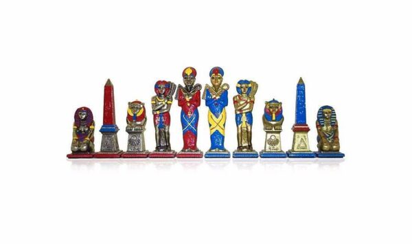 Jeu d'Echecs en Métal Peint à la Main "Égypte"