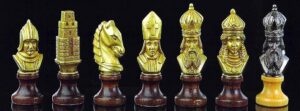 Jeu d'Echecs "Moncada" en Bois et en Métal