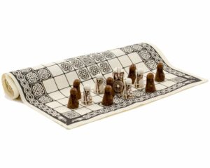 Jeu Viking - Hnefatafl - Pièces en résine & Surface de jeu en Lin