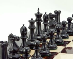 Jeu d'Échecs Staunton en Bois de Buis et d'Ébène séries Sandringham