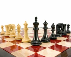 Jeu d'Échecs série Canterbury Knight de Luxe en Bois d'Ébène et Bois de Buis
