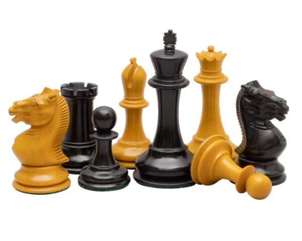 Jeu d'Échecs Harrwitz en Bois de Buis noir et Bois de Buis Vieilli