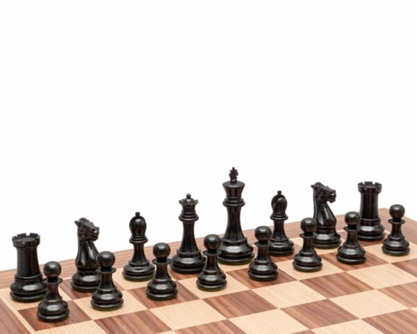 Jeu d'Échecs traditionnel Windsor - Échiquier en bois de Noyer et Erable & Pièces en Bois de Buis et Ébène