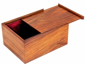 Coffret de Rangement en Bois de Rose Doré pour Jeu d'Echecs en Bois (Hauteur de Roi = 11 cm)