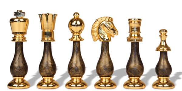 Jeu d'Échecs Fantaisie en Bois et Laiton massif