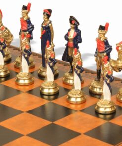 Jeu d'Échecs Napoléon - Échiquier - Backgammon et Jeu de dames en similicuir & Pièces en métal