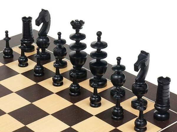 Jeu d'Echecs "Regence Française" en Bois de Buis Ebonisé