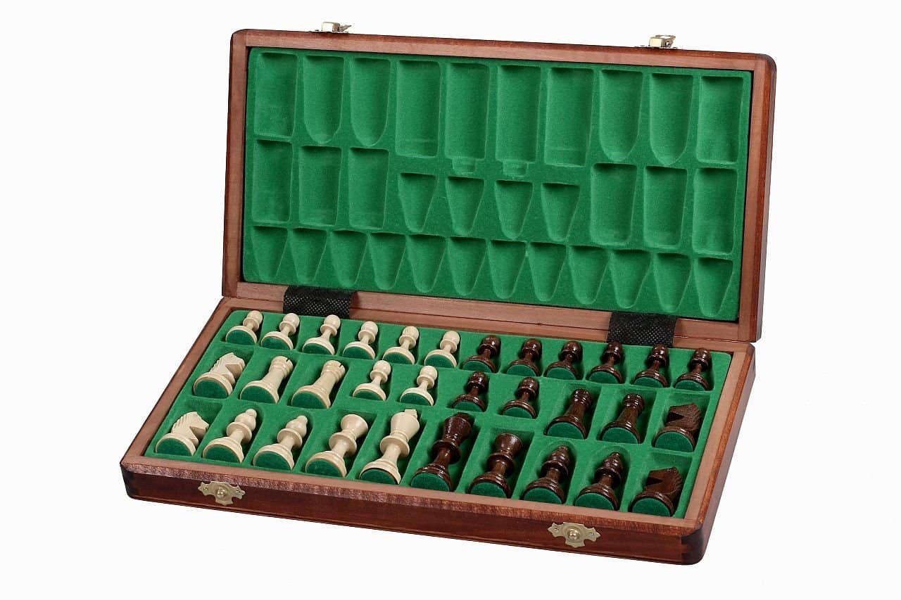 Jeu D'Échecs Tournoi En Acajou - Échiquier 44 Cm + Pièces Staunton 4 | Qualité Professionnelle, Boîte Incluse